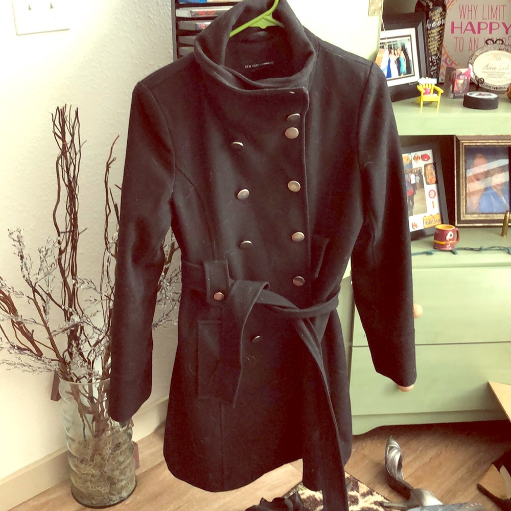 Womens black pea coat
